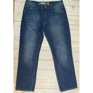 MISKEEN Denim  Jeans Embroidered Design Mens Size 36X33 Dark Wash
